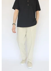 nobility jean بنطلون كتان صيفي مريح للجنسين مع خصر مرن من القطن برباط رائع