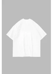 Sekizbiraltı Forever Classic Printed Oversize Unisex White Tshirt