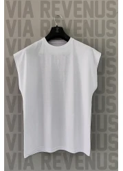 Vordevia Gym Back Printed Zero Sleeve Crew Neck Sports Tshirt