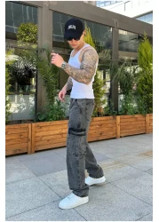 serline Anthracite Baggy Cargo Pants