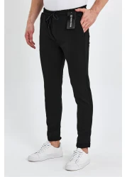 wamoss Men's Black Double Leg Jogger Pants Jd11
