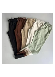 stilistas Light and Comfortable Linen Baggy Trousers - Burgundy