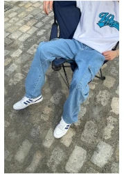 serline الجليد الأزرق السراويل الفضفاضة البضائع