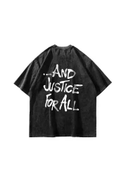 Sekizbiraltı Metallica and Justice for All Printed Oversize Unisex Washable Black Tshirt