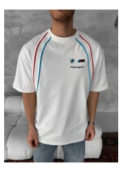 KUN SPORTSWEAR تي شيرت مضلع Motosport كبير الحجم للجنسين