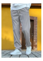 ElitWear بنطال رجالي مريح من القماش المضلع