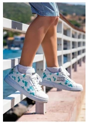 Dogo حذاء رياضي أبيض من الجلد النباتي للأطفال للجنسين - كل شيء هو تصميم Gonna Be Purrfect