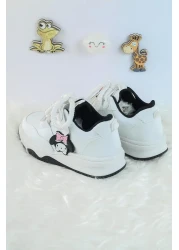 Moda Lime Unisex Children's Sports Shoes Kuromi Special Design Lace-Up and Velcro Sneakers