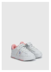 U.S. Polo Assn. White Girl's Sneakers - Travis Jr 4Pr