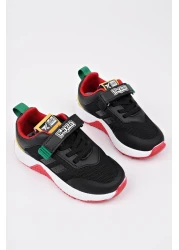 homiro حذاء فيليه أسود-أحمر برباط