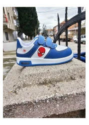 LİASSHOES Lighted Men's Children's Sneakers with Blue Red Spider Print