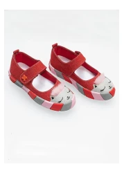 Casabony حذاء رياضي باليه للفتيات باللون الأحمر اللامع مقاس: 27