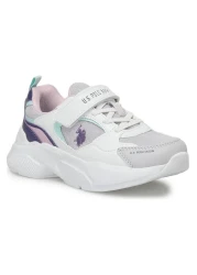 U.S. Polo Assn. White Purple Girl's Sneakers