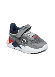 Jump 24931 فيلكرو رمادي - حذاء رياضي كاجوال للأطفال باللون الأزرق الداكن للجنسين