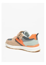 Juniors Colourblock Sneakers with Hook and Loop Closure