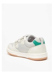 Juniors Panelled Sneakers with Hook and Loop Closure