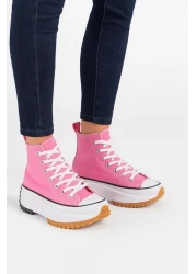 MARKABONİ Women's Young Girls' Pink Run Star Canvas Sneaker Sports Shoes