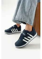 WEBORN Children's Lace-Up Single Velcro Flexible Lightweight Faux Leather Unisex Sneaker Comfortable Sports Shoes