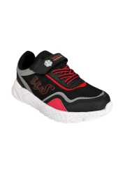 Liger Black and Red Children's Sports Shoes - Lace-Up and Velcro