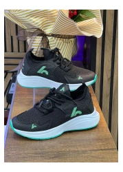 homiro حذاء رياضي للأطفال للجنسين - أسود-أخضر، برباط