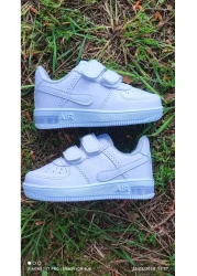 ebulduk نموذج حذاء رياضي فيلكرو أبيض مضيء للأطفال