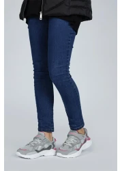 Jump 29189 Velcro Gray - Fuchsia Girl's Sneaker Casual Sneakers