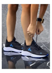 homiro Unisex Children's Sneakers - Lace-up, Black-blue