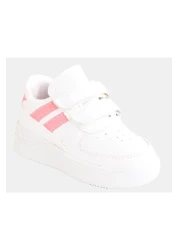 ellaboni Daily Unisex Children's Striped White Sneaker Velcro Lightweight Comfortable Sports Shoes