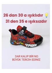 PATİK BEBE Boy's Red Color Light Sports Shoes with Lights between Size 26 and 30