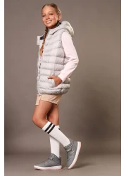 Jump 27758 Velcro High Top Gray - Salmon Pink Girl's Sneaker Casual Sneakers