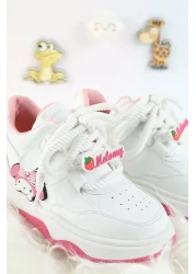 Moda Lime Unisex Children's Sports Shoes Kuromi Special Design Lace-Up and Velcro Sneakers