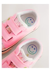Next Baby Pink Glittery Strappy Sneakers