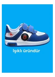 archiepet Blue Luminous Spider Web Detailed Printed Boy Sneakers (31/35 Is Only Side Light)