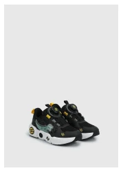 Lumberjack حذاء رياضي للأولاد من الجلد الأسود من تي ريكس