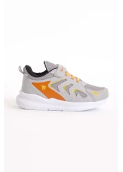 Tonny Black أحذية رياضية من نسيج فيلكرو منقوشة بنسيج قابل للتنفس باللون البرتقالي الجليدي للأطفال للجنسين