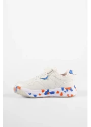 Vicco Monaco Lightweight Boy's White/Sax Blue Sneaker