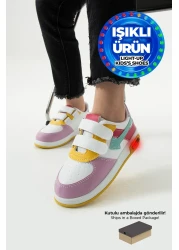 Beınsteps أحذية أطفال بناتي مريحة لتقويم العظام وقابلة للتنفس أرجواني أخضر مائي أحذية رياضية خفيفة للفتيات