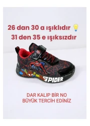 PATİK BEBE Boy's Black Color Light Sports Shoes with Lights between Size 26 and 30