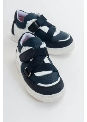 mnpc Boy's Navy Blue Leather Orthopedic Supported Children's Sneakers