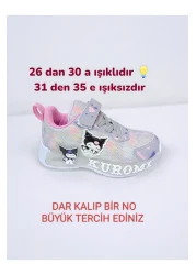 PATİK BEBE Kuromili Lighted Girl's Lightweight and Flexible Sports Shoes Are Lighted between 26-30