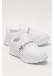 Liger حذاء رياضي للأطفال خفيف الوزن ومرن للجنسين باللون الأبيض