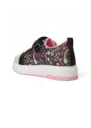 Nstil Black - Pink Girls' Sports Shoes, Oval Glitter and Velcro Toe Pattern 4004