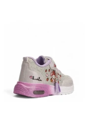 NS Little Girls' Sneakers - Melody Name, Lighted Silver Purple (Buy Tight and Large)