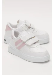 Liger حذاء رياضي مريح وخفيف الوزن للأطفال للجنسين باللون الأبيض - مسحوق