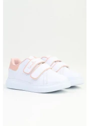 Benetton BN-31806 حذاء رياضي للأطفال - أبيض وردي