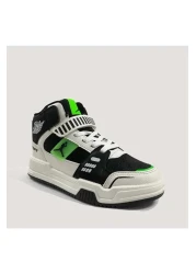Cool Kids King Kids Velcro Ankle Sneakers - Black-Green - 31
