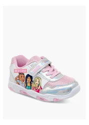 Barbie حذاء رياضي مطبوع عليه باربي مزود بشريط لاصق للإغلاق