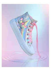 LİASSHOES Cat Unicorn Printed Hologram Children's Sneakers Sneakers