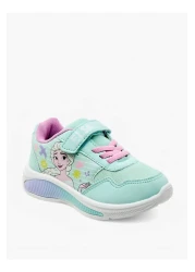 DİSNEY حذاء رياضي مضيء بطبعة إلسا من ديزني مع قفل بخطاف وحلقة
