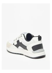 Lee Cooper Boys' Panelled Sneakers with Hook and Loop Closure